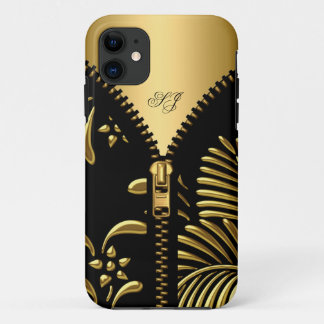 iPhone 5 Case-Mate Gold Damask Black Zipper 11 Case