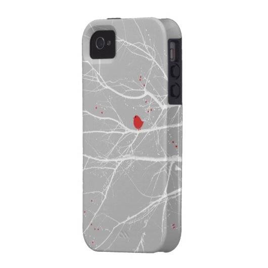 iPhone 5 Case Red Bird in Snow (Back Left)