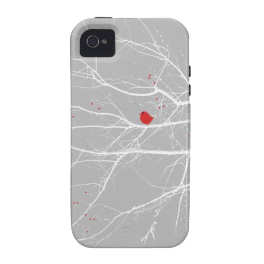 iPhone 5 Case Red Bird in Snow (Back)
