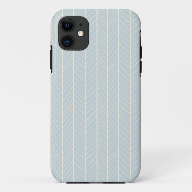 iPhone 5 case - Soft blue and yellow chevron (Back)