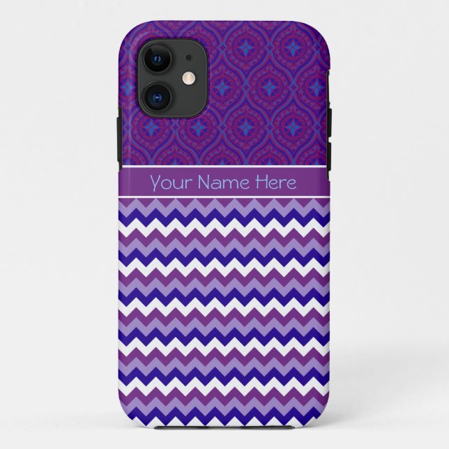 iPhone 5 Case to Personalize: Purple Chevrons (Back)