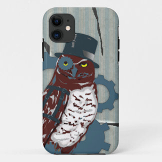 iPhone 5 Case w/Steampunk Owl on Ripped Wallpaper