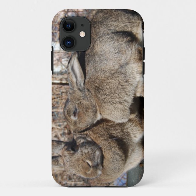 iPhone 5 case with bunnies smooching (Back)