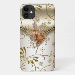 iPhone 5 Damask Caramel Cream Beige Gold Amber iPhone 11 Case
