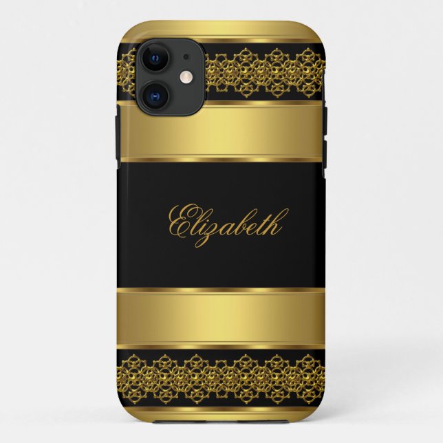 iPhone 5 Elegant Classy Gold Black Case-Mate iPhone Case (Back)