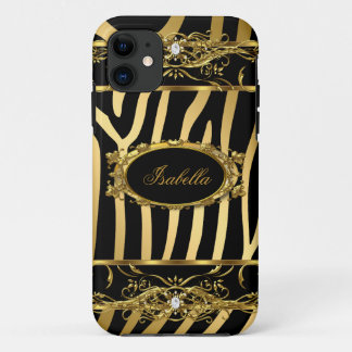 iPhone 5 Elegant Classy Gold Zebra Black 11 Case