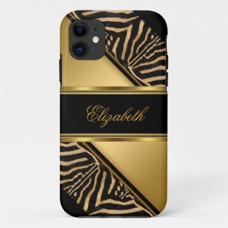 iPhone 5 Elegant Classy Gold Zebra 11 Case