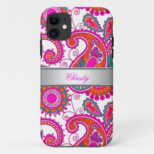 iPhone 5 Elegant Classy Pink Paisley Pattern iPhone 11 Case