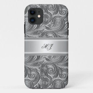 iPhone 5 Elegant Classy Silver White 11 Case