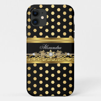 iPhone 5 Elegant Gold Black White Polka Dot 11 Case
