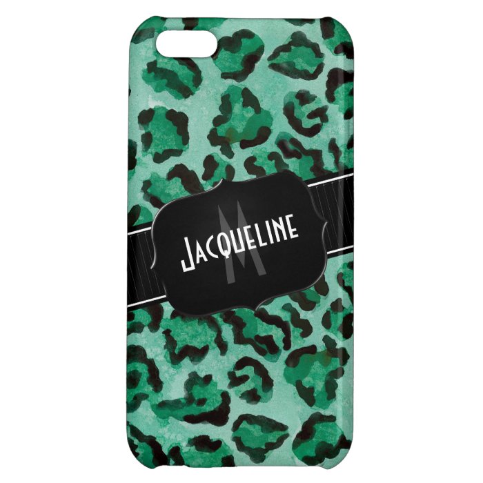 IPhone 5  Jaguar Leopard Print Animal Skin w Name iPhone 5C Cover