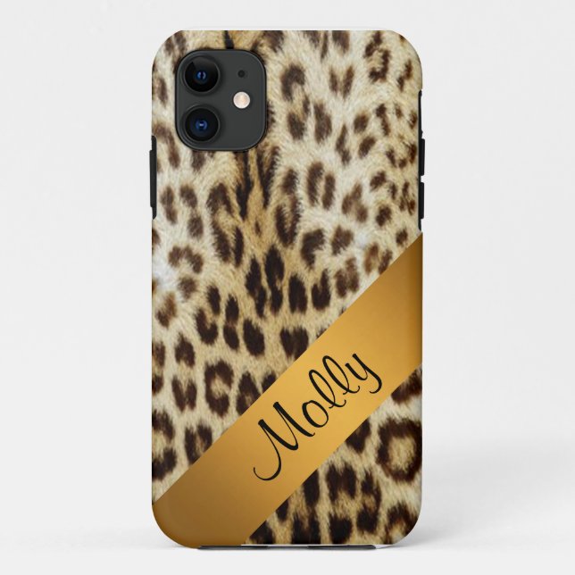 iPhone 5 Leopard Monogram Gold Case (Back)