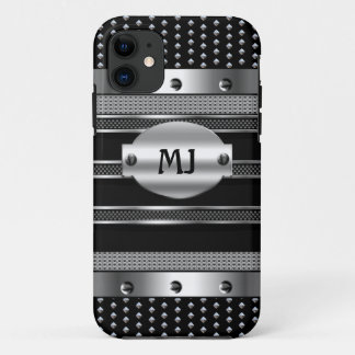 iPhone 5 Metal Studs look Chrome Mens 11 Case