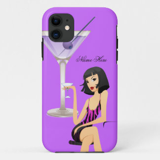 iPhone 5 Party Girl Zebra Martini Black Purple 11 Case