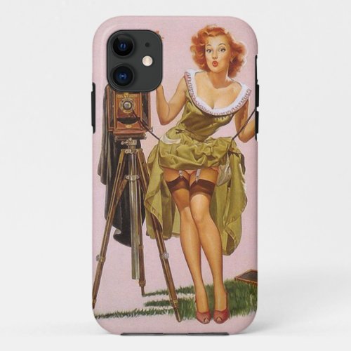 iPhone 5 Pin Up Girl 1950 Pink Cover Vintage Art
