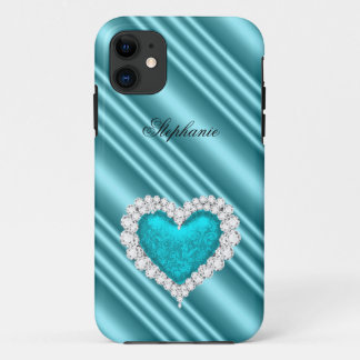 iPhone 5 Princess Silver Teal Bejeweled 11 Case