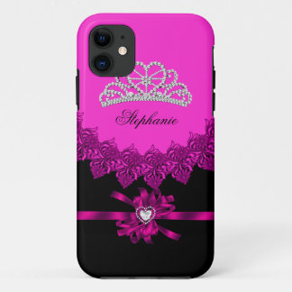 iPhone 5 Princess Silver Tiara Pink Bejeweled 11 Case