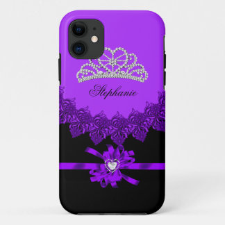 iPhone 5 Princess Silver Tiara Purple Bejeweled 11 Case