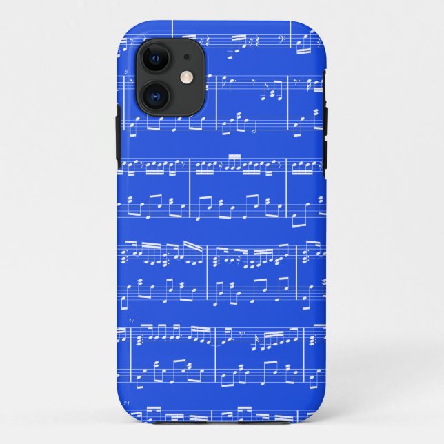 iPhone 5 Sheet Music Royal Blue Case-Mate iPhone Case (Back)
