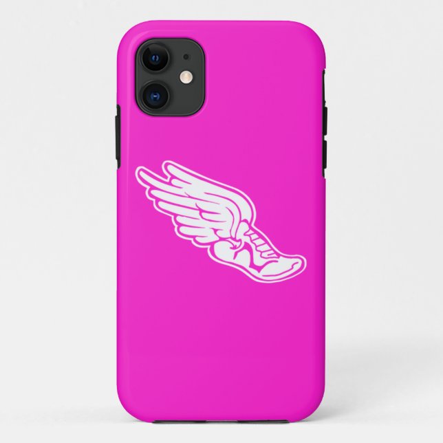 iPhone 5 Track Logo White on Pink Case-Mate iPhone Case (Back)