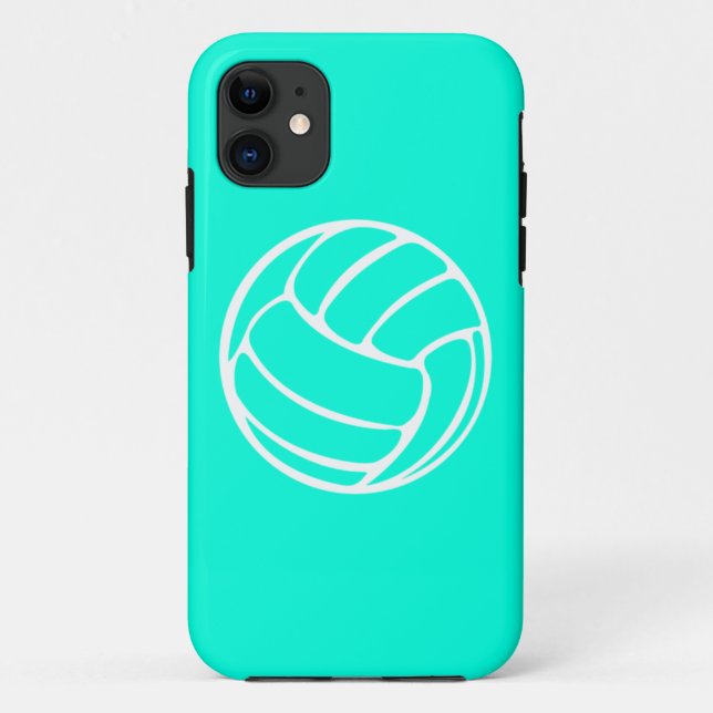 iPhone 5 Volleyball White on Turquoise Case-Mate iPhone Case (Back)