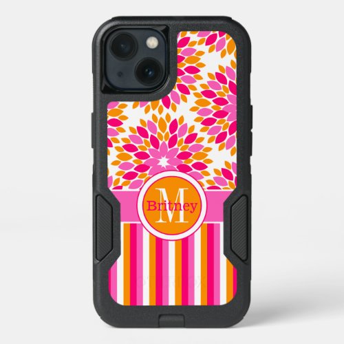 iPhone 66s Case  Monogram Pink Orange White