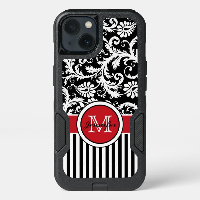 iPhone 6/6s Case | Monogram, Red, Black, White (Back)