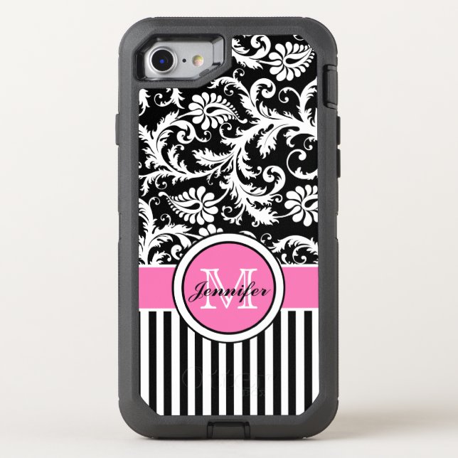 iPhone 6/6s | Monogram, Pink, Black, White (Back)