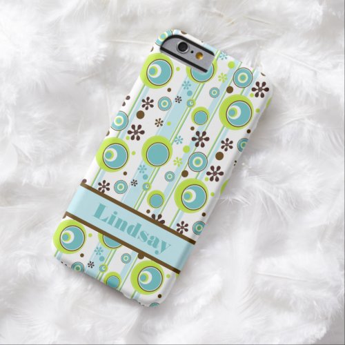 iPhone 6 Case  Circles  Aqua Green Brown