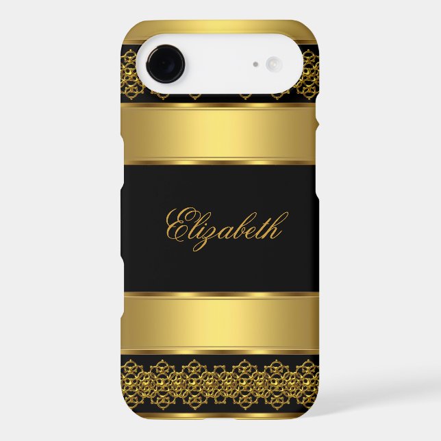iPhone 6 case Elegant Classy Gold Black (Back)