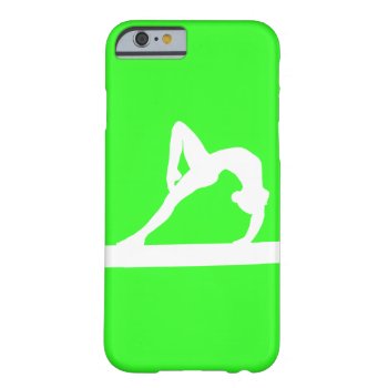 Iphone 6 Case Gymnast Silhouette White On Green by sportsdesign at Zazzle