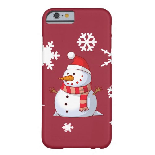 iPhone 6 Case Snowman Snowflakes Christmas red