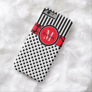 Iphone 6 Case | Stripes  Dots | Red by NiteOwlStudio at Zazzle