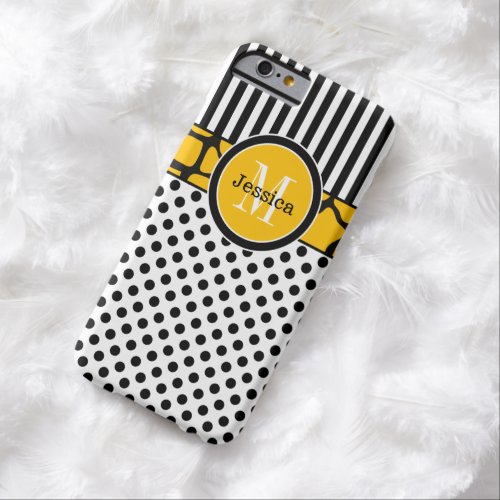 iPhone 6 Case  Stripes Dots  Yellow