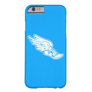 Iphone 6 Case Track Logo White On Blue by sportsdesign at Zazzle