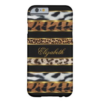 iPhone 6 Elegant Classy Mixed Animal Gold Black 3 Barely There iPhone 6 Case