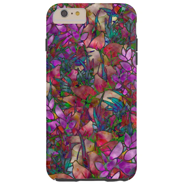 Iphone 6 Plus Case Floral Abstract Stained Glass Zazzle 
