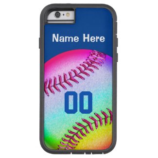 iPhone 6 Softball Cases Your NAME, NUMBER, COLORS Tough iPhone 6 Case