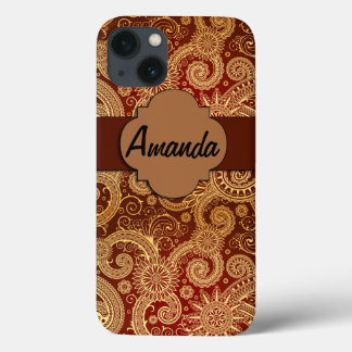 iPhone 6, Tough Xtreme Monogram Case Brown Swirls