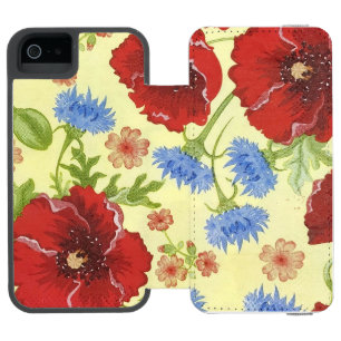 iPhone 6 Wallet Case Poppy Pattern