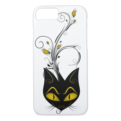 iPhone 7 case Barely There Case Black Cat Yellow F