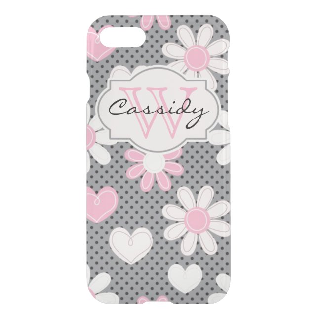 iPhone 7 Case | Daisies, Polka Dots, Hearts (Back)