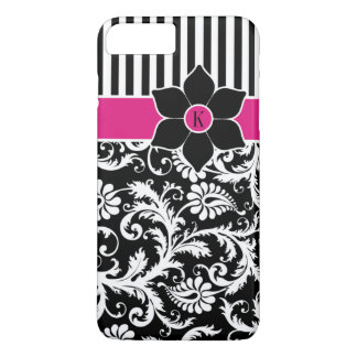iPhone 7 Case | Damask | Stripes | Fuchsia
