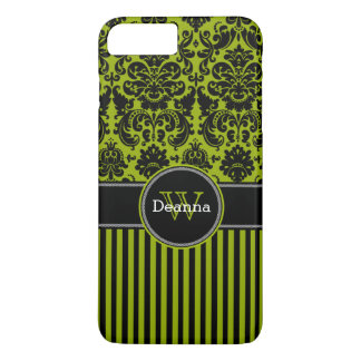 iPhone 7 Case | Damask | Stripes | Green