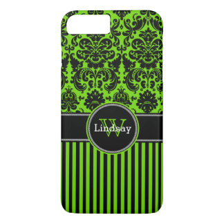 iPhone 7 Case | Damask | Stripes | Lime