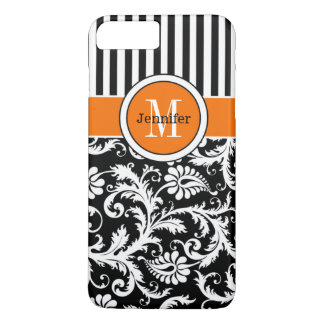 iPhone 7 Case | Damask | Stripes | Orange