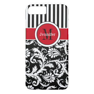 iPhone 7 Case | Damask | Stripes | Red