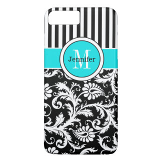 iPhone 7 Case | Damask | Stripes | Turquoise