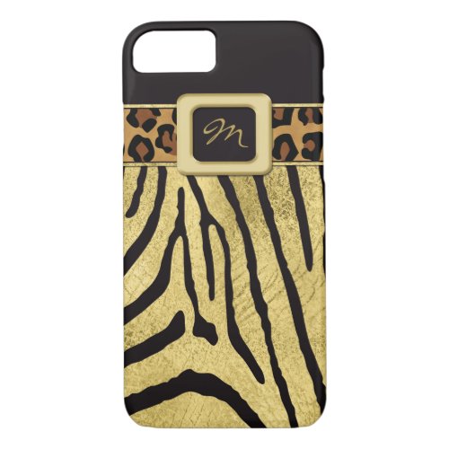 iPhone 7 Case  FAUX Gold Foil  Animal Prints