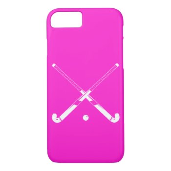 Iphone 7 Case Field Hockey Silhouette Pink by sportsdesign at Zazzle